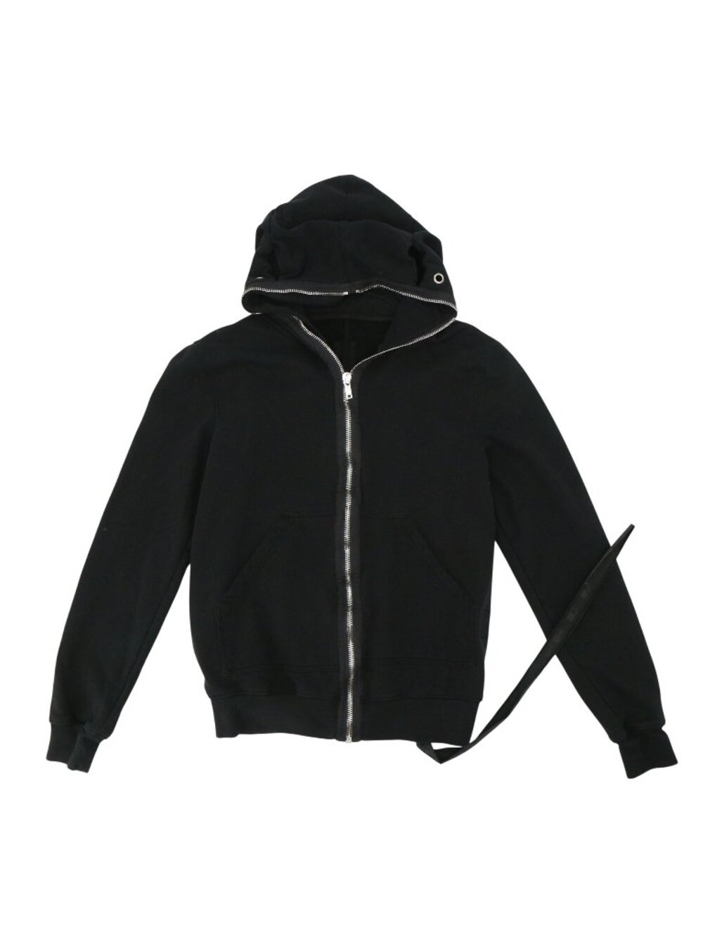 Rick Owens DRKSHDW Black Gimp Mask Four Ring Full Zip Hoodie Jacket M